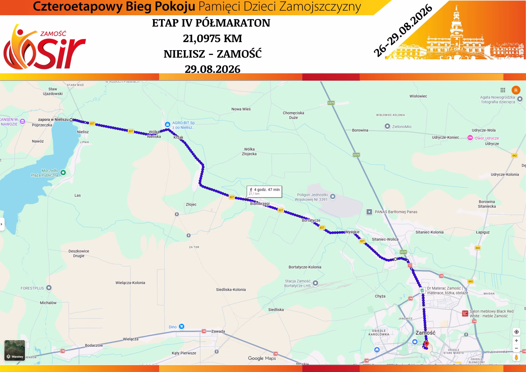 37 Czteroetapowy Bieg Pokoju Pamięci Dzieci Zamojszczyzny