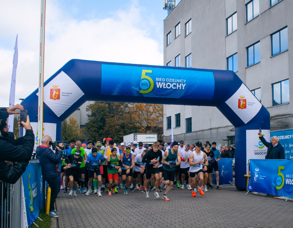 Plakat: 5 MIL – BIEG DZIELNICY WŁOCHY 2026 – 2 MILE – MARSZ 2026